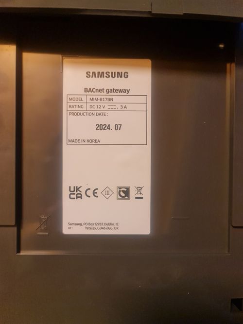 Samsung Air Conditioning MIM-B17BN BACnet Gateway Management System Integration — image 4