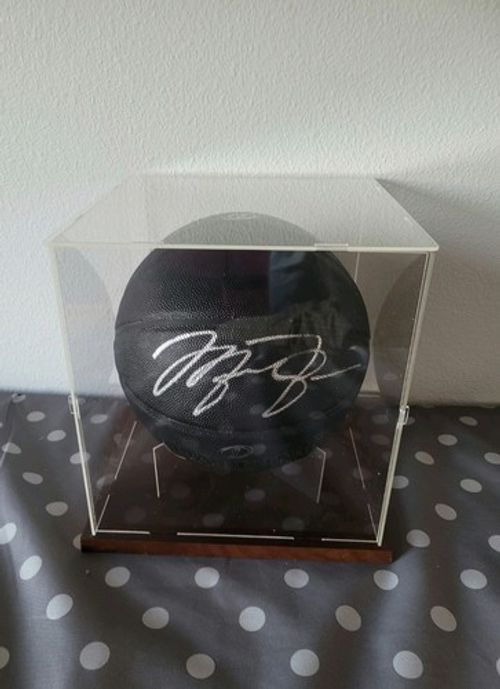 MICHAEL JORDAN Signed Basketball Ready 2 Display Case COA Autographed Read Black