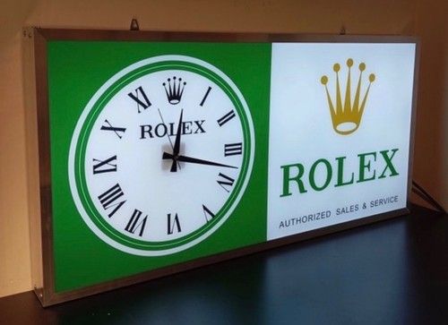 RARE 1990's OFFICIAL ROLEX USA DEALER ILLUMINATED SIGN SHOWROOM GARAGE SIGN