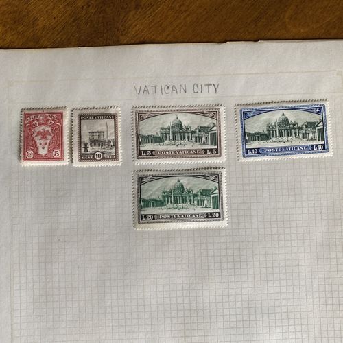 Vintage Vatican City Stamp Collection 1929–1953 | High-Value Air Mails Hinged — image 6