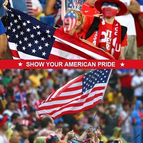 American Flag, 210D Heavy Duty Double Sided Outdoor Flag Embroidered Stars Brass — image 7