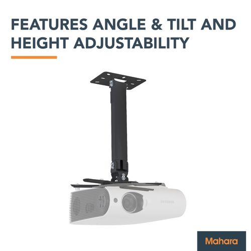 Universal Ceiling Mount for Projector, Fully Adjustable Black Bracket, — image 4