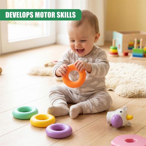 Una The Unicorn Baby Stacking Rings Montessori Toy Ring Stacker Toddler Activity — image 9