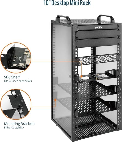 10 Inch 12U 260Mm Depth Desktop Network Rack – Mini Server Rack with Side Transp — image 2