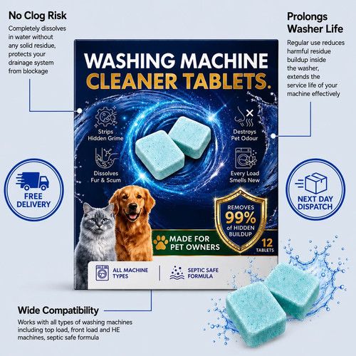 Prime Drum Washing Machine Cleaner Pro,12-Pack Deep Clean Drum & Remove Descaler