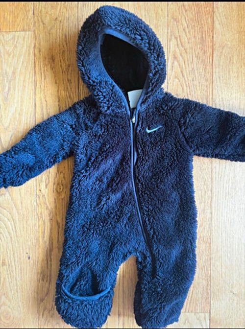 Nike Black Fleece Hooded Zip One-Piece Babygrow Long Sleeve 3-6 Months