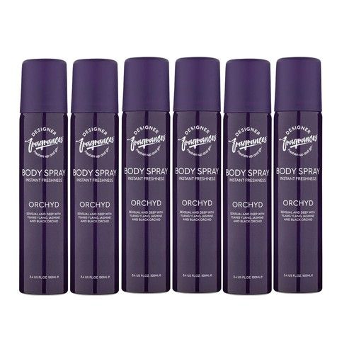 Designer Fragrances 6 Pack Body Spray 100ml Orchyd Woman’s Body Perfume De