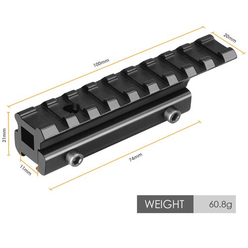11mm to 20mm Dovetail Picatinny Rail Extension Adapter Scope Mount Base — image 1