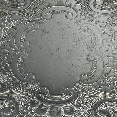 Vintage Silver Plated Gallery Serving Tray Claw Feet Cocktail Tea Handles Footed — image 13