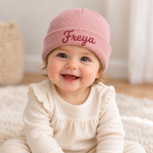 PERSONALISED Baby Beanie Hat  Cap Hat Boys Girls 0-12 Months
