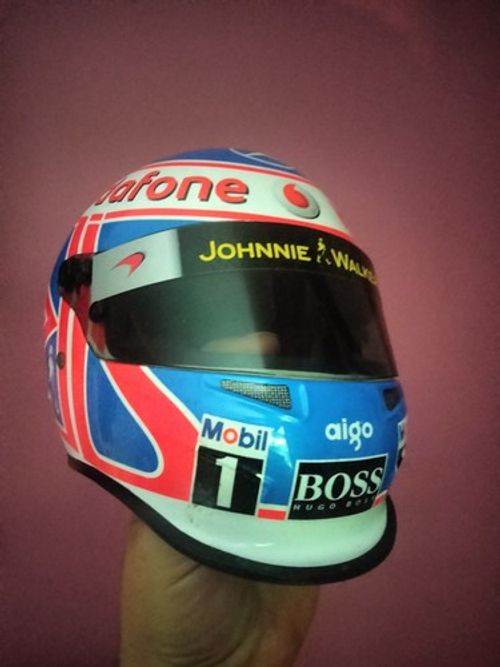 Mclaren Mercedes Johnnie Walker Vodafone Santander Boss Arai Mini Helmet 1/2