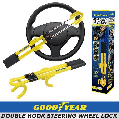 Goodyear Heavy Duty Dual Style Steering Wheel Lock Anti-Theft Car Van Security