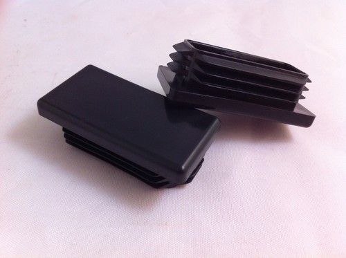 10 Black Plastic Blanking End Tube Caps Inserts Plug Bung Rectangle 30mm x 20mm