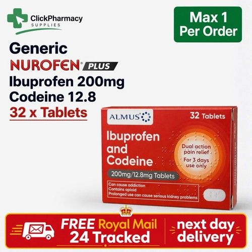 (Generic Nurofen Plus) Ibuprofen 200mg & Cod 12.8mg 32 Tabs| NEXT DAY DELIVERY