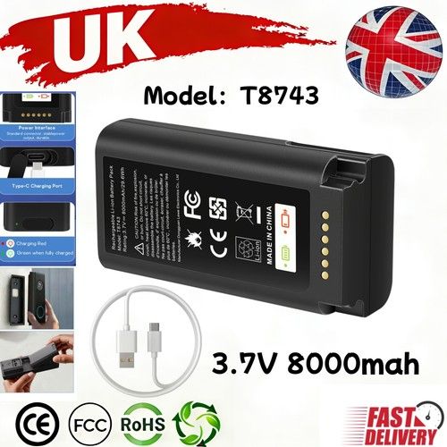 New 8000mAh Rechargeable Battery T8743 for Eufy Video Doorbell E340/C31