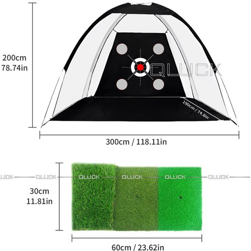 10x7ft Golf Practice Net Hitting Training Driving Aid Chipping Mat for Garden — image 3