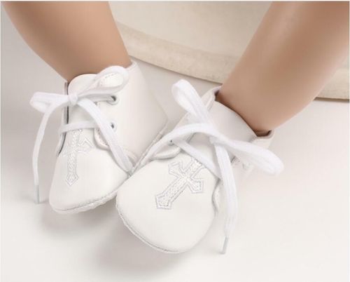 Newborn Christening Baby Boy Girl Pram Shoes Infant Soft Sole White Trainer 0-18 — image 5