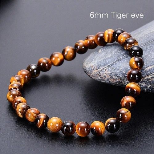 Tiger Eye Bracelet for Men Women Handmade Natural Stone Tiger Eye Beads Bracelet
