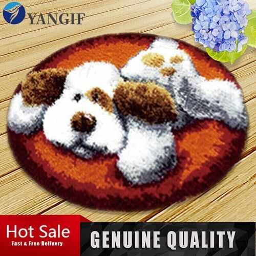 DIY Craft Latch Hook Rug Kit Pattern Printed Canvas DIY Carpet Crochet Yarn Kits