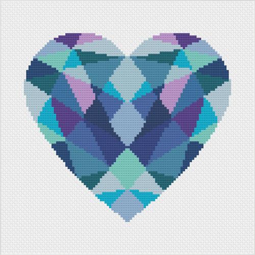 Geometric Heart Cross Stitch Pattern by Meloca Designs — image 1
