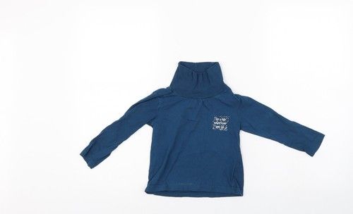 Girls UK Size 2-3 Years Qtee Blue Pullover Jumper
