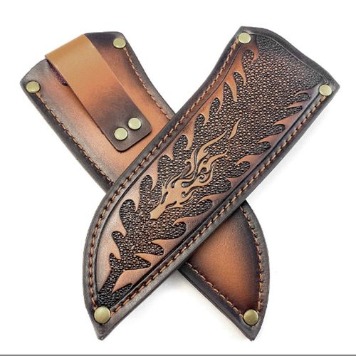 1pcs Leather Knife Sharpening Protective Case Straight Knife Storage Holster — image 5