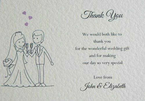 10 Personalised Wedding Thank You Notes Cards *2 Designs*  *FREE POSTAGE*