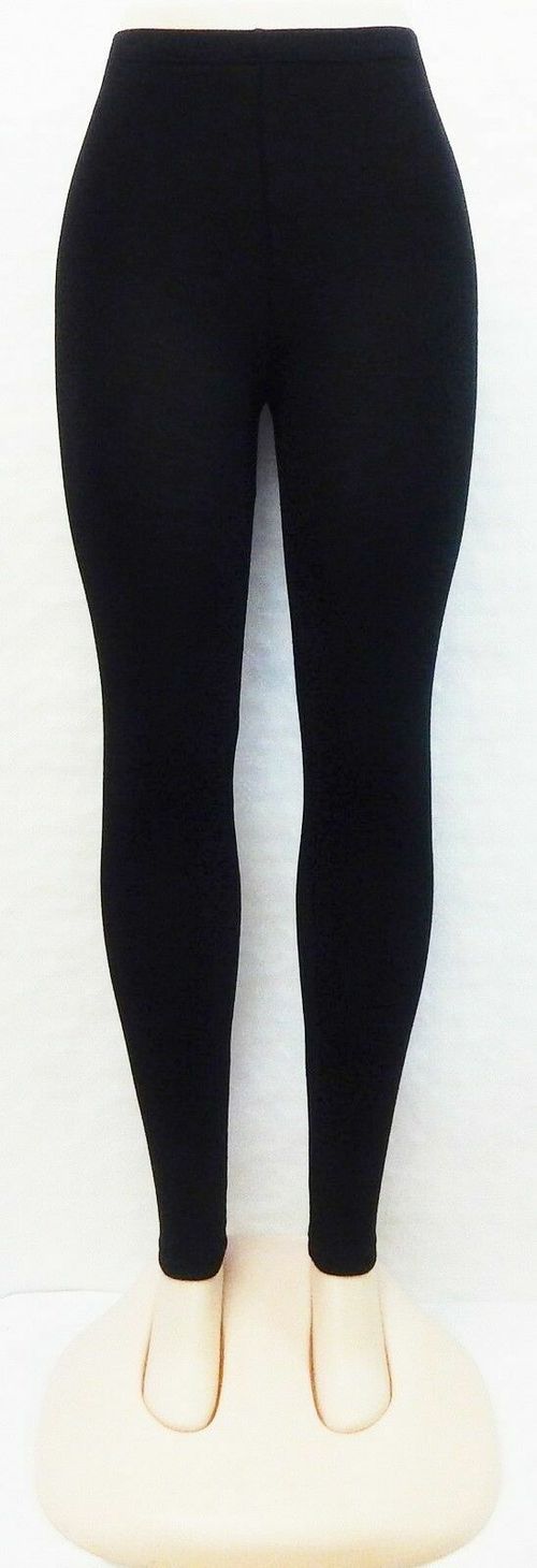 GIRLS KIDS CHILDRENS PLAIN COTTON FULL LENGTH LEGGINGS  AGE 1-13 BLACK +COLOURS  — image 2