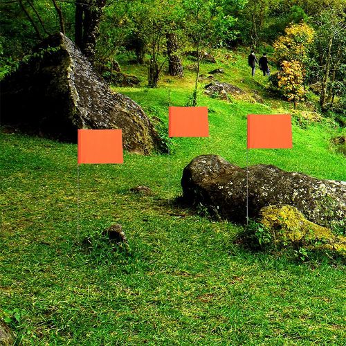 Reusable Steel Wire PVC Marking Flags 200Pcs Bright Orange Yard Lawn Markers — image 11