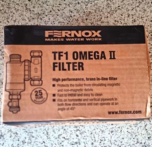 Fernox TF1 Omega II Filter 22mm Slip Socket Inline Brass Filter MPN 62749
