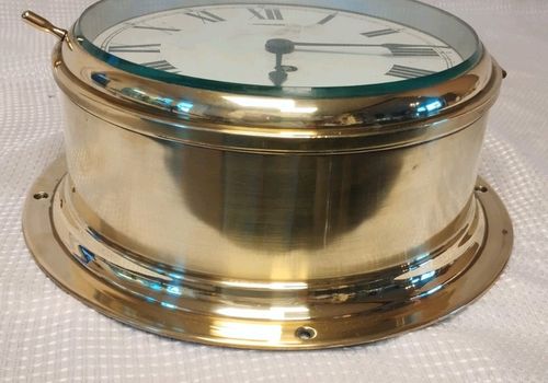 1968  MILITARY ISSUE 8" Brass  Bulkhead Clock, Smith Astral,  wall clock — image 9