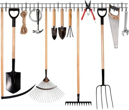 Garden Tool Rack Garage Tool Organizer Wall Mount Garden Tool Holder Yard Tool