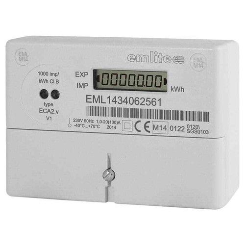EMLITE ECA2V SINGLE PHASE ELECTRONIC ELECTRICITY C/W METER