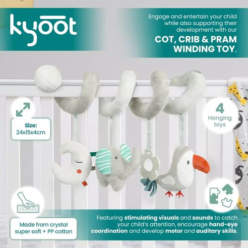 Newborn Grey Activity Spiral Stroller Car Seat Hanging Rattles Teether Toy 0-12m — image 5
