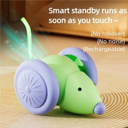 Electric Mouse Car Interactive Cat Toy Automatic Teaser Rechargeable Intelligent