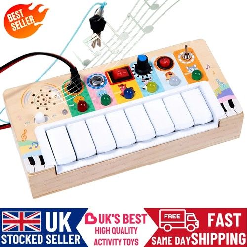 Keyboard Piano Music Montessori Busy Board for Toddlers Sensory Toys for Autism