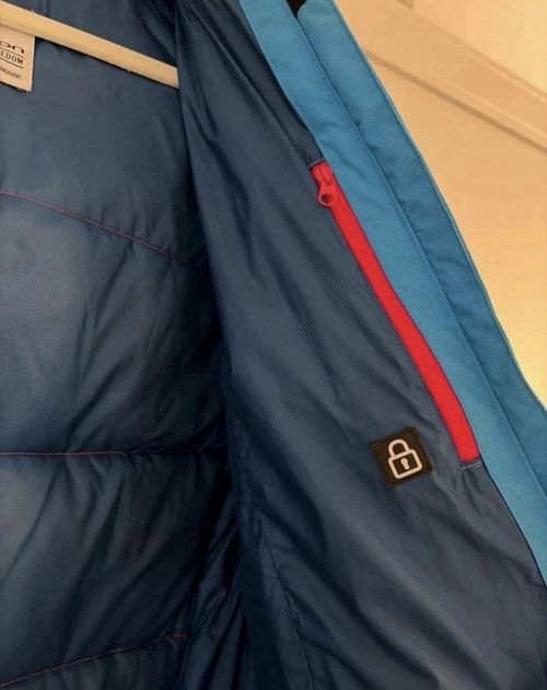 Salomon Blue Puffer Jacket Size S Hooded Faux Fur Trim — image 7