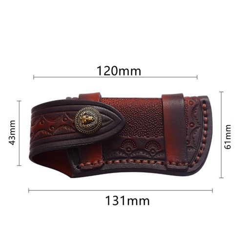 4in Folding Knife Case Sheath Leather Storage Pouch With Snap Closure Belt Loop — image 12