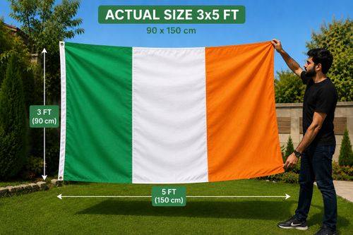 Large Irish Flag Ireland Republic Dublin St Patrick Day Football Rugby Fan 5x3ft — image 3