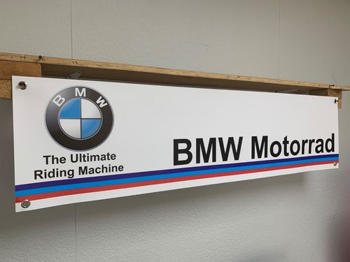 BMW Motorrad Banner Motorcycle Workshop Garage Wall Display Printed PVC — image 1