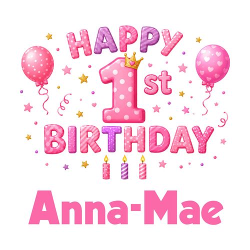 Wrapping Paper Pink 1st Birthday Personalised Name Baby Girl Premium Gift Wrap — image 6