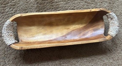 Vintage Acacia Wood Presentation Platter Elegant Serving Solid 20” long 6” wide