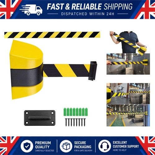 Wall Mounted Retractable Queue Barrier Belt 10m Safety Crowd Control