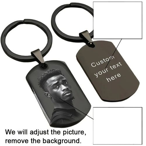 Keychain Personalised Custom Engraved Picture Your Photo Keyring Wedding Gift — image 5