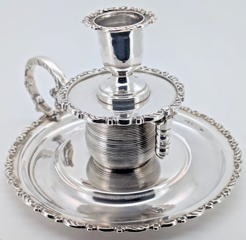 VICTORIAN SOLID SILVER COMBINATION CHAMBER STICK - CHESTER 1899 BY WILLIAM NEALE — image 8