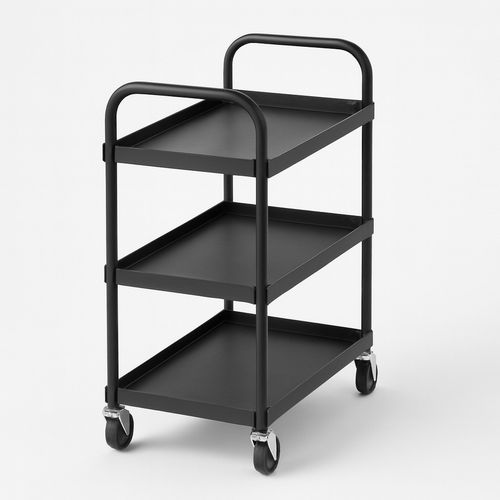 3-Tier Folding Tool Trolley on Wheels 150LB (Storage Utility Kitchen Cart) — image 4