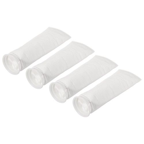 4 Packs 4 Inch Ring Filter Socks 5 Micron Mesh Bags Pool Skimmer Basket White