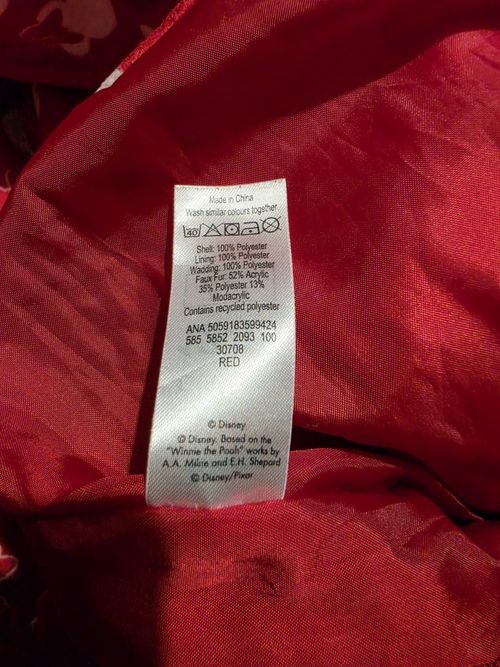 Disney Baby Minnie Mouse Pramsuit Snowsuit 12-18 Months George Red Hooded Winter — image 7