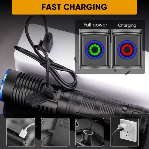 Super Bright LED Flashlight 35000000LM Tactical Torch Zoom Rechargeable 4 Modes — image 11