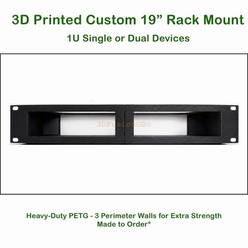 Custom Ubiquiti Rack Mount 1U Single or Dual Device  PETG 3D Printed